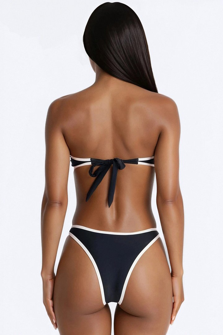 Harper Hardware Contrast Trim 2 Piece Bikini - Black/White