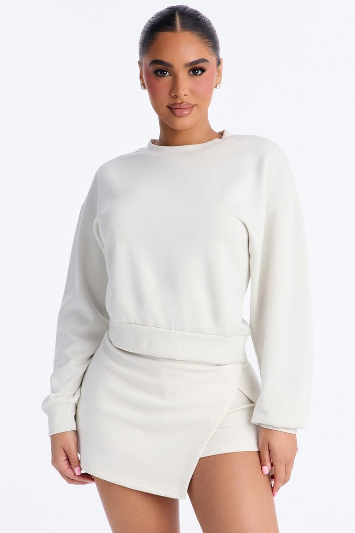 Bella Scuba Crew Neck Sweatshirt - White
