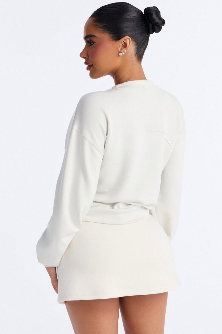 Bella Scuba Crew Neck Sweatshirt - White