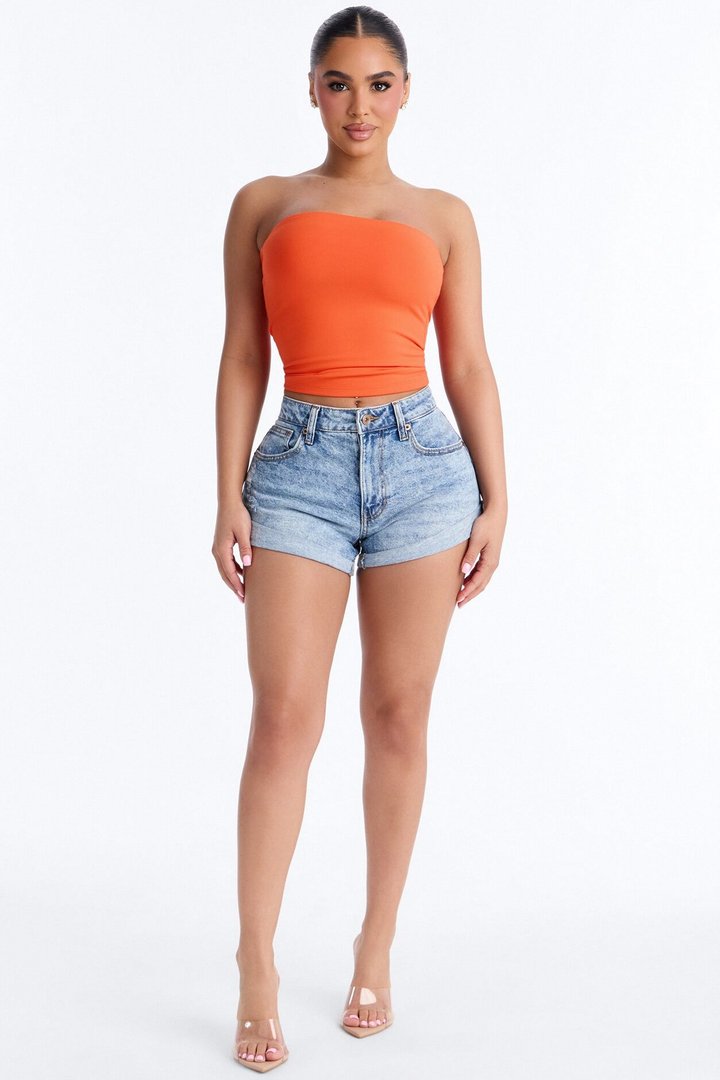 Veronica Double Lined Tube Top - Orange
