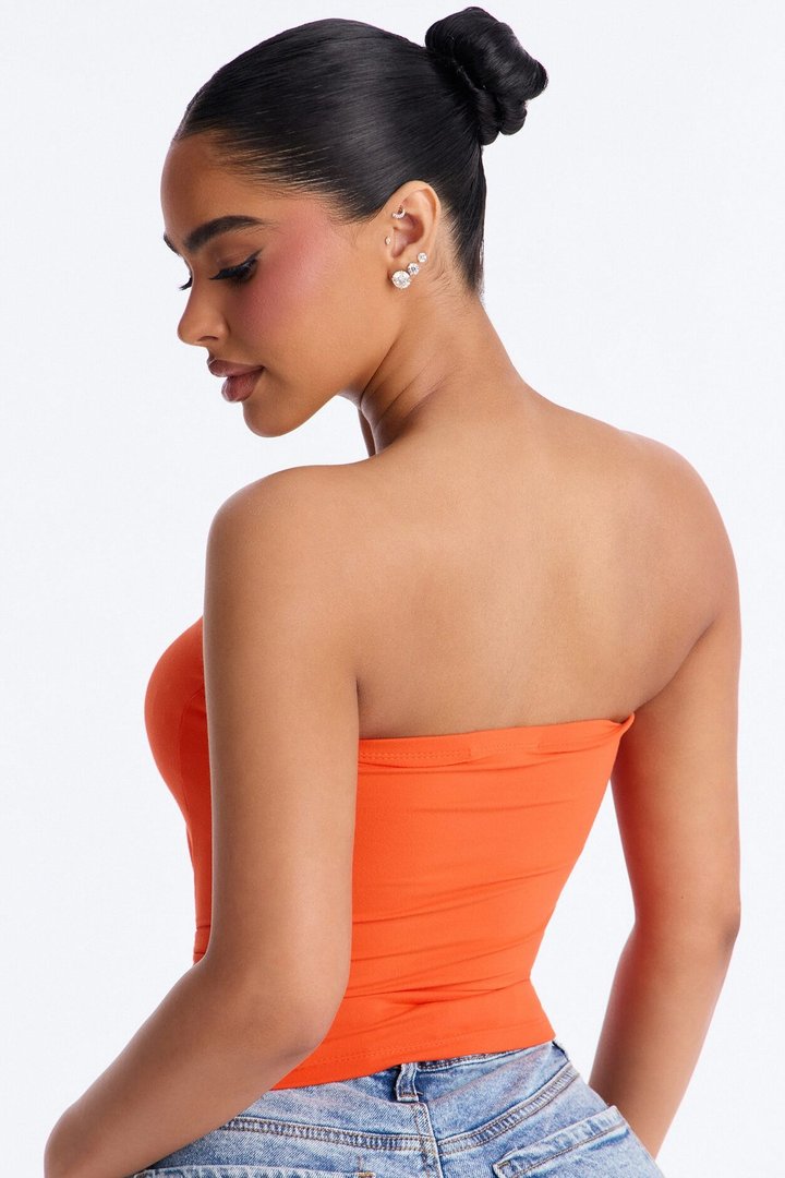 Veronica Double Lined Tube Top - Orange