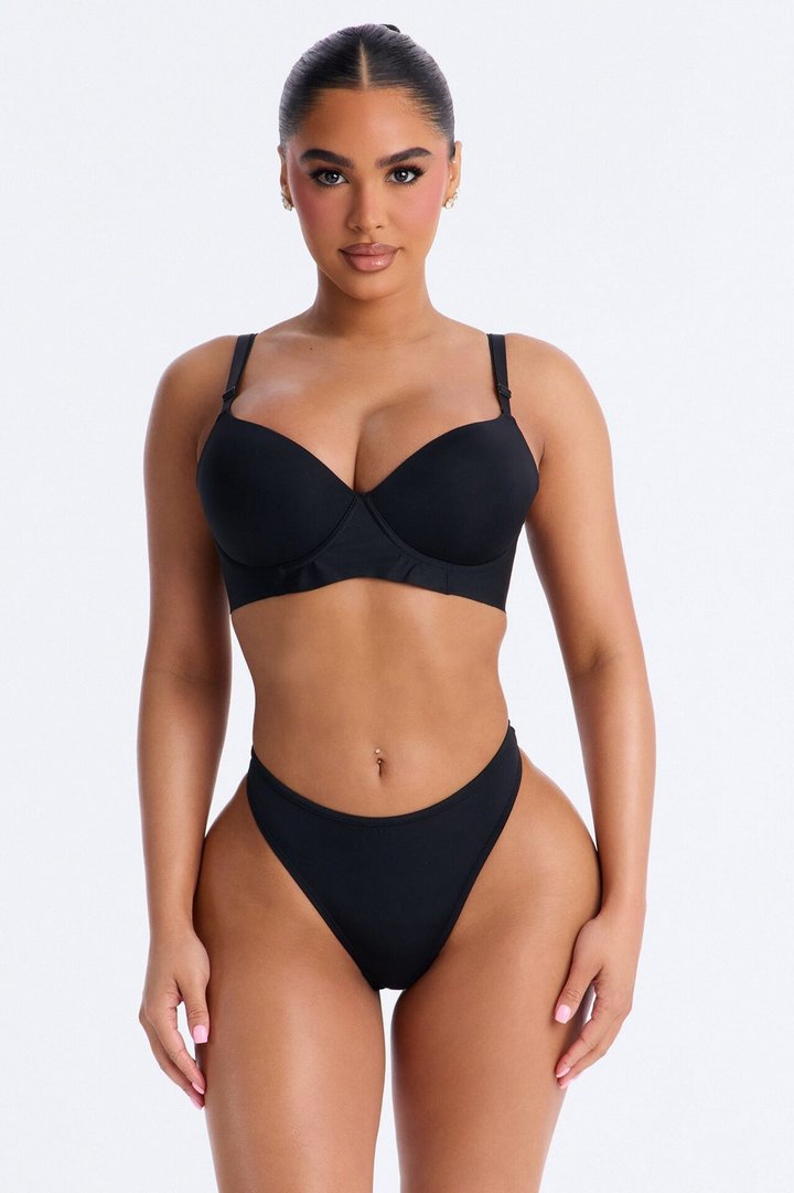Pure Ease Seamless Lightly Padded Underwire Bra - Black