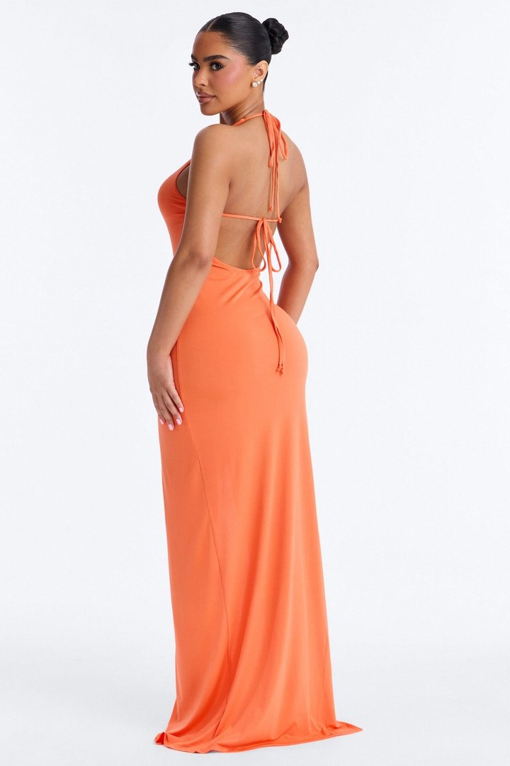 Blakely Cut Out Backless Maxi Dress - Orange