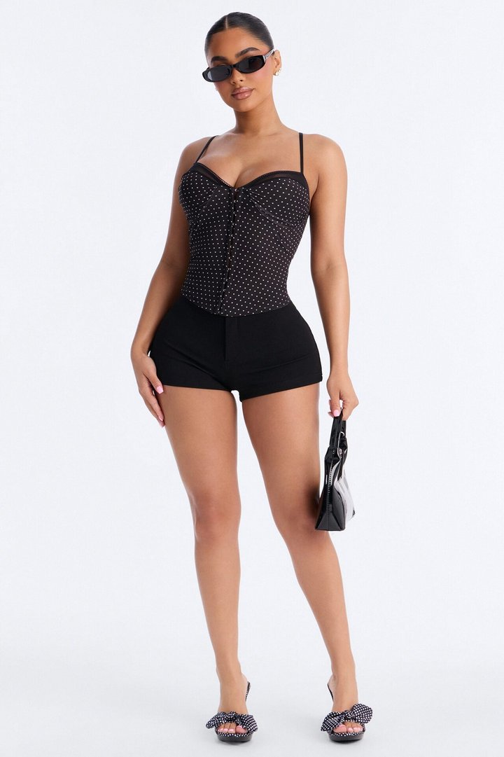 Love Spot Polka Dot Mesh Cami - Black/combo