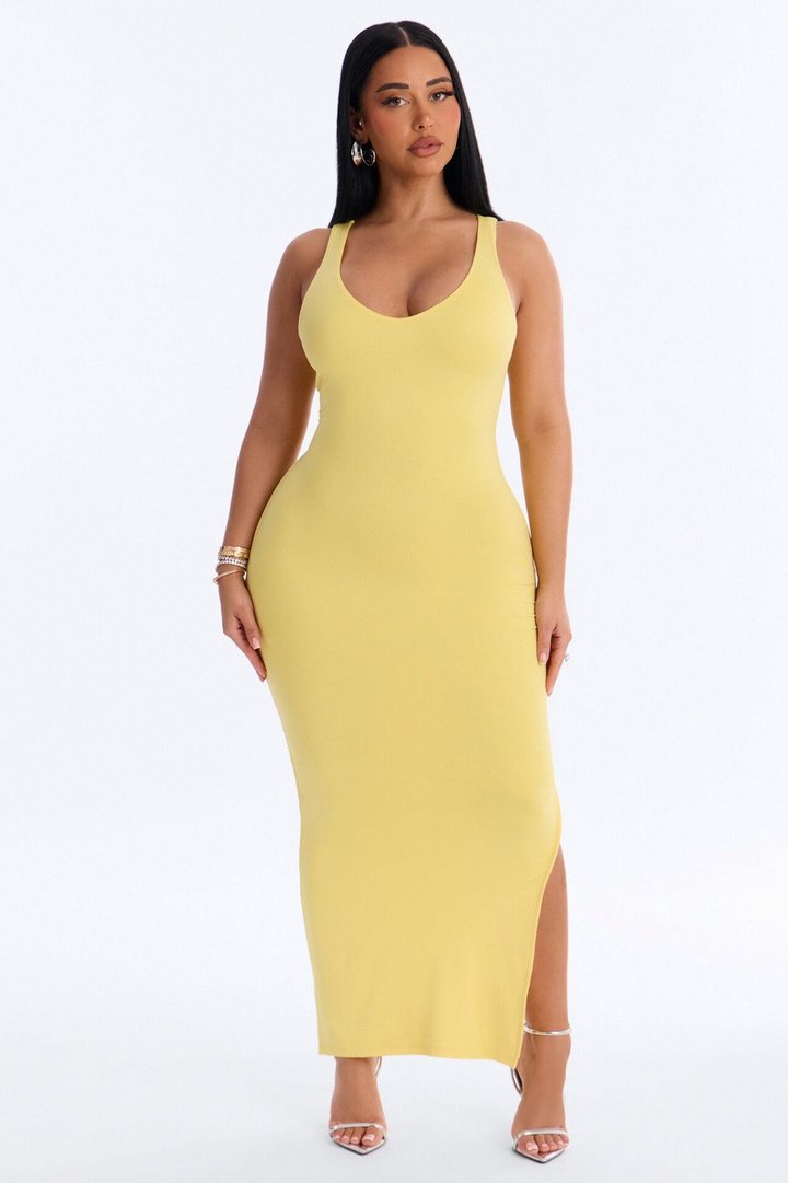 Bailey Double Lined Maxi Dress - Butter Yellow