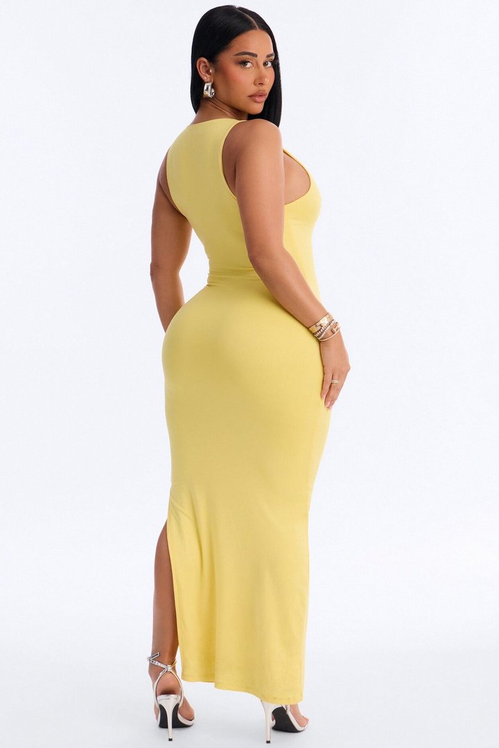 Bailey Double Lined Maxi Dress - Butter Yellow