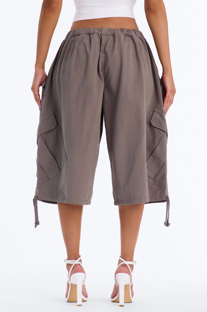 Carter Twill Cargo Bubble Hem Bermuda Short - Charcoal