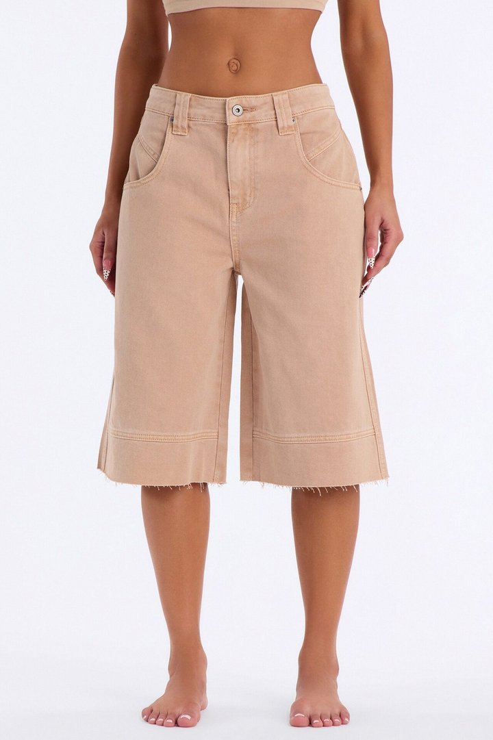 Monteverde Non Stretch Denim Jorts - Khaki