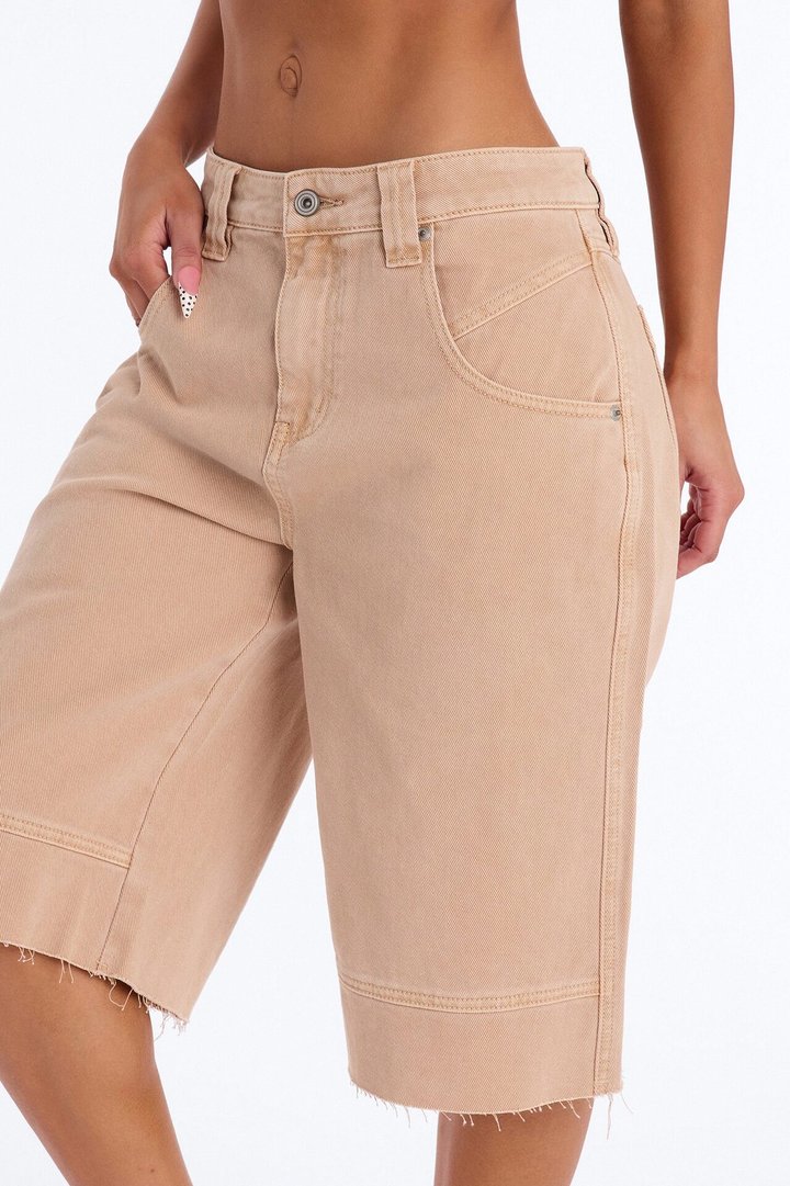 Monteverde Non Stretch Denim Jorts - Khaki