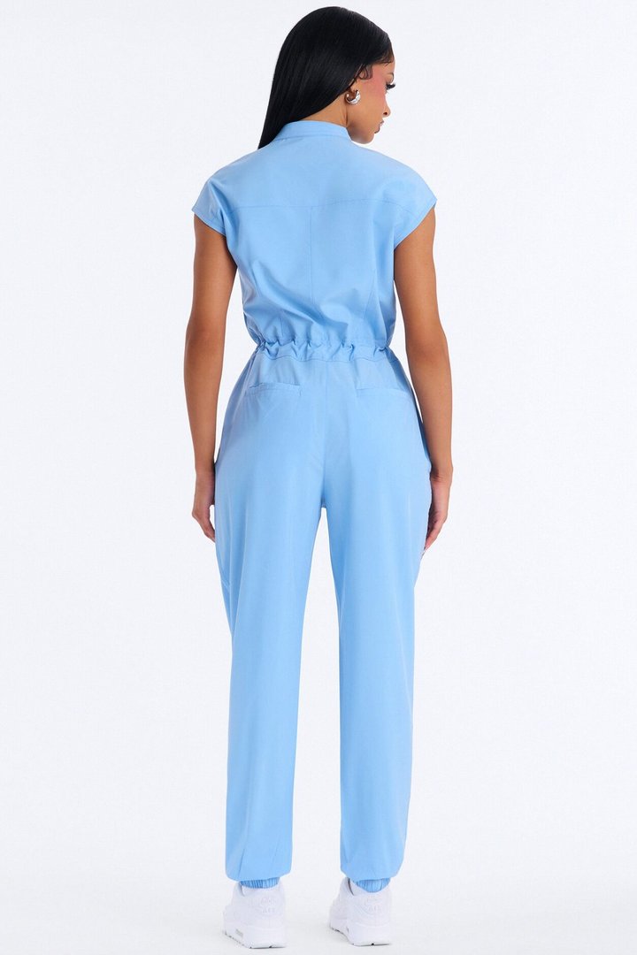 Ready Next Shift Stretch Scrub Jumpsuit - SkyBlue