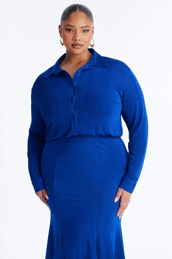 Jemma Slinky Midi Dress - Blue