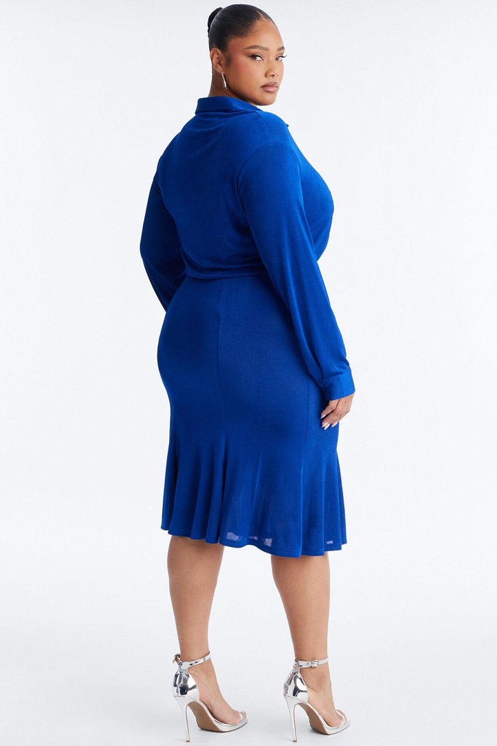 Jemma Slinky Midi Dress - Blue