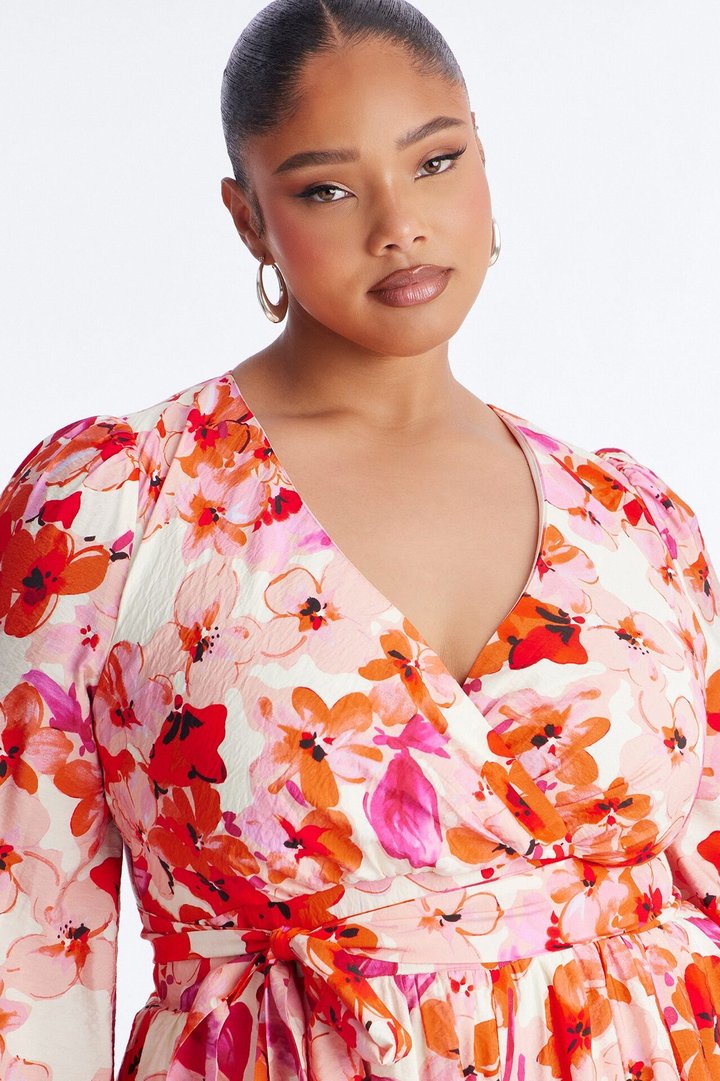 Fia Floral Ruffle Romper - Pink