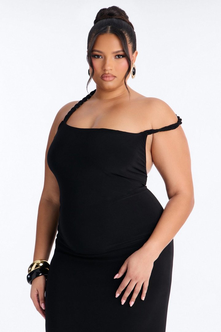 Sabina Twist Backless Maxi Dress - Black
