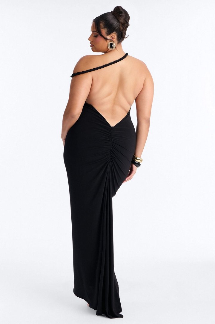 Sabina Twist Backless Maxi Dress - Black