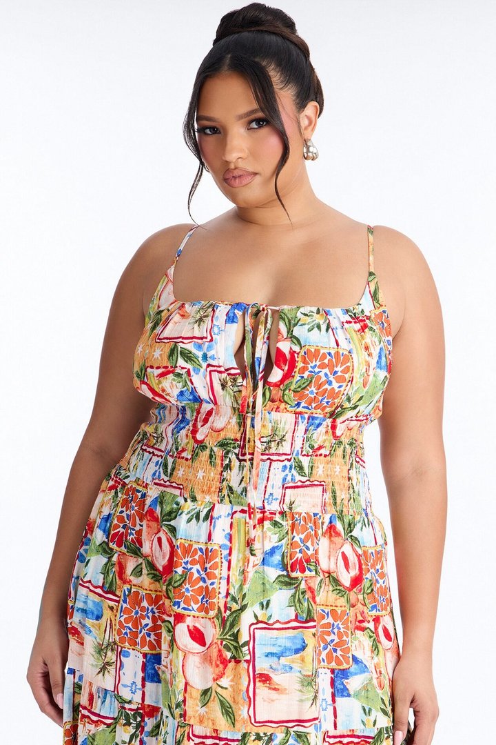 Portofino Smocked Maxi Dress - Multi Color