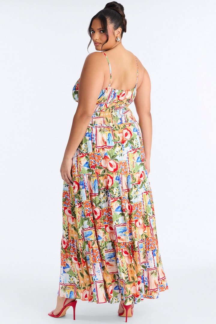 Portofino Smocked Maxi Dress - Multi Color
