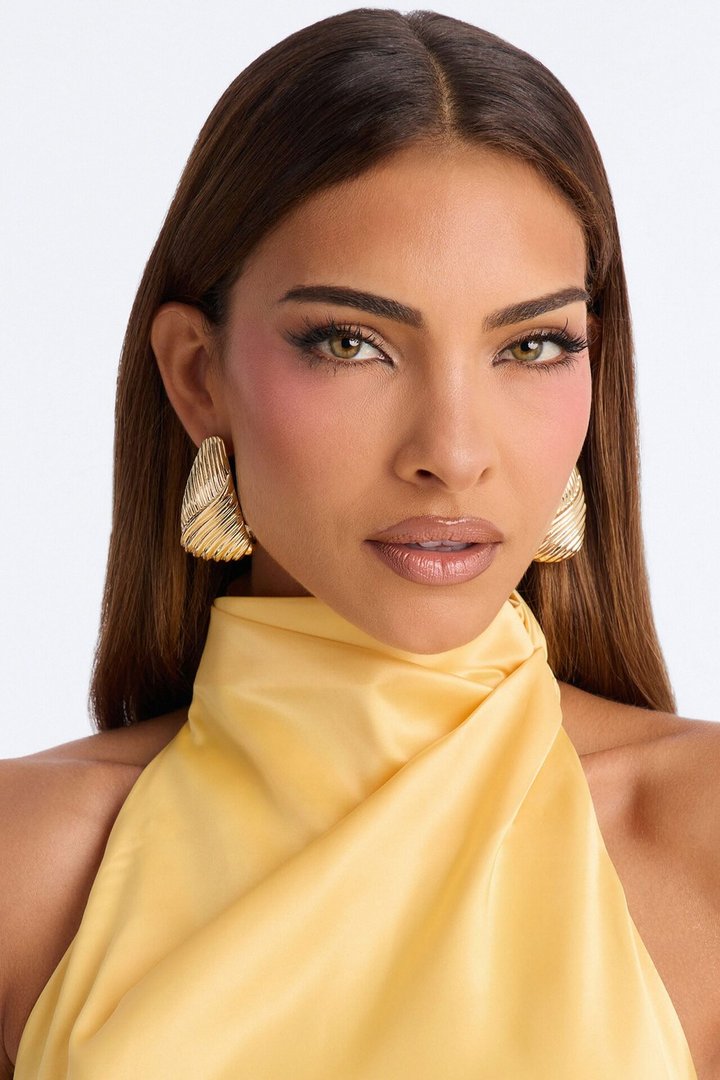Berlin Textured Drop Earrings - Gold