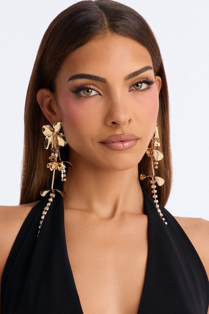 Falling Petals Earrings - Gold