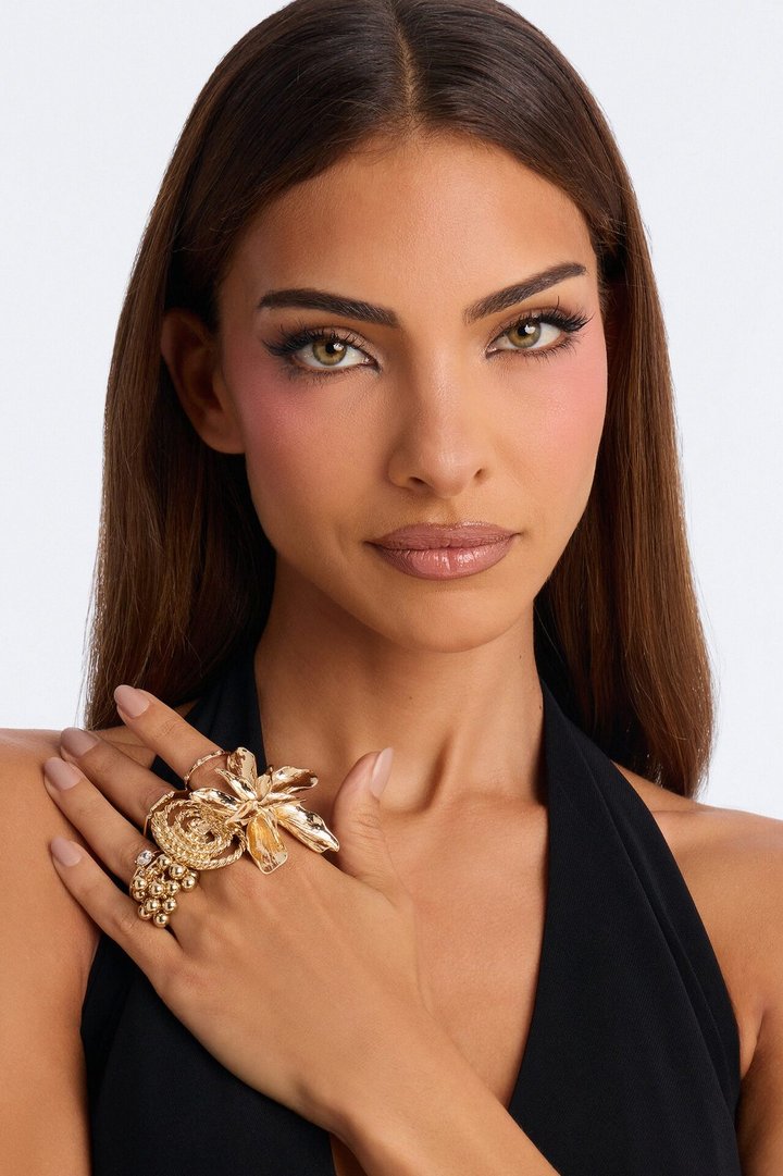 Lucent Dreams 6 Piece Ring Set - Gold