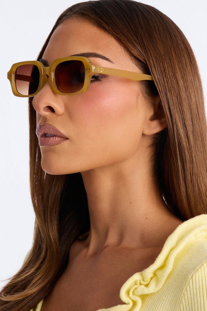 Cursing Edit Square Sunglasses - Yellow