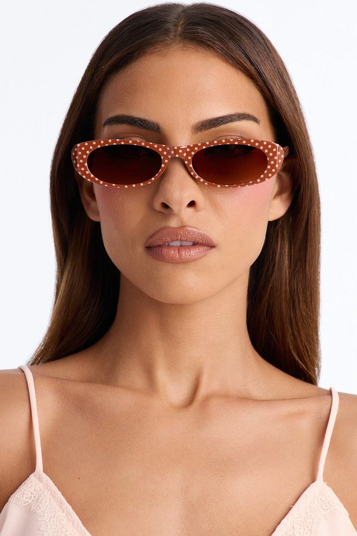 Huda Cat Eye Sunglasses - Brown/combo