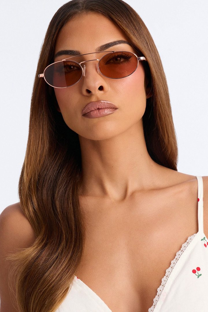 Dance Till Dawn Aviator Sunglasses - Rose Gold