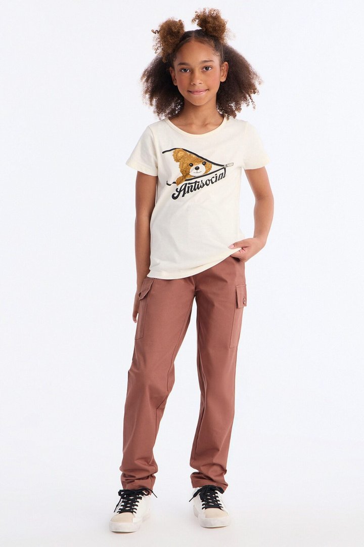 Mini Feeling Antisocial Pant Set - Cream/combo