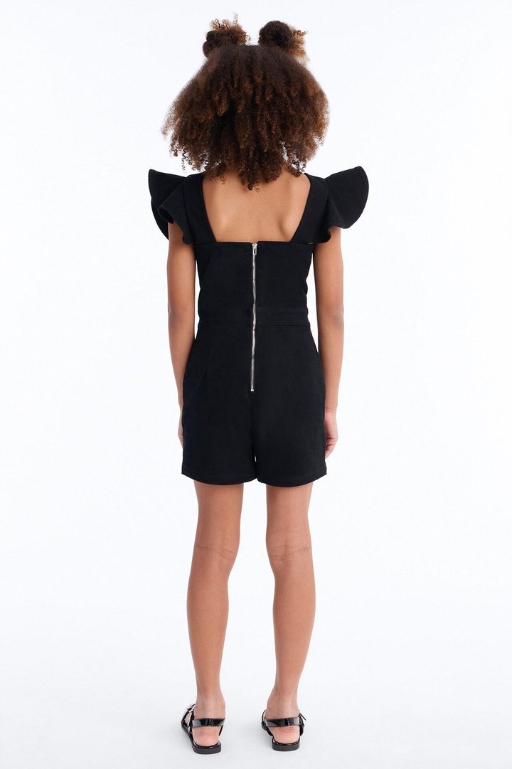 Mini Janis Denim Romper - Black