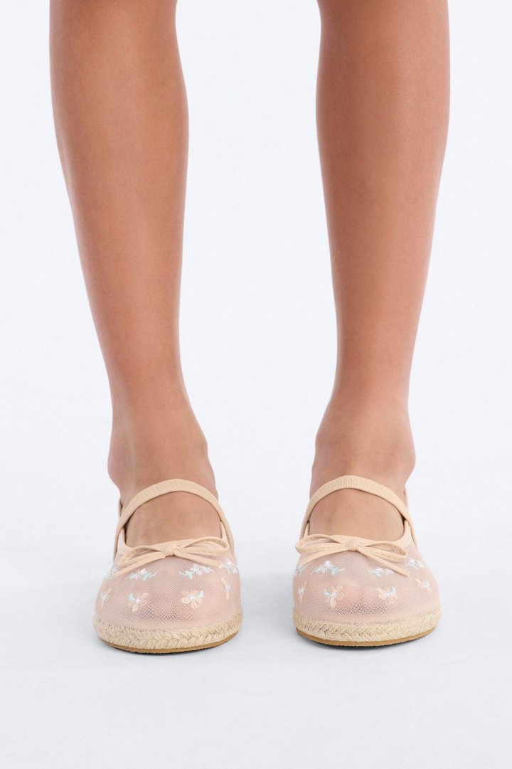 Mini Delilah Mesh Espadrilles - Beige