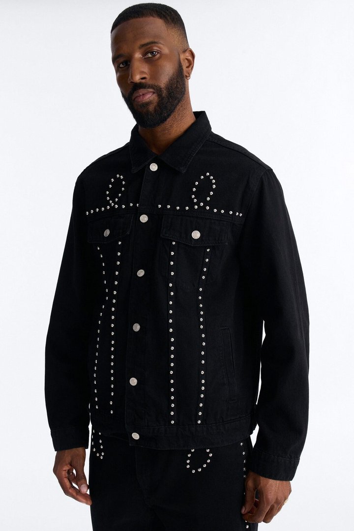 Iron Outlaw Denim Trucker Jacket - Black