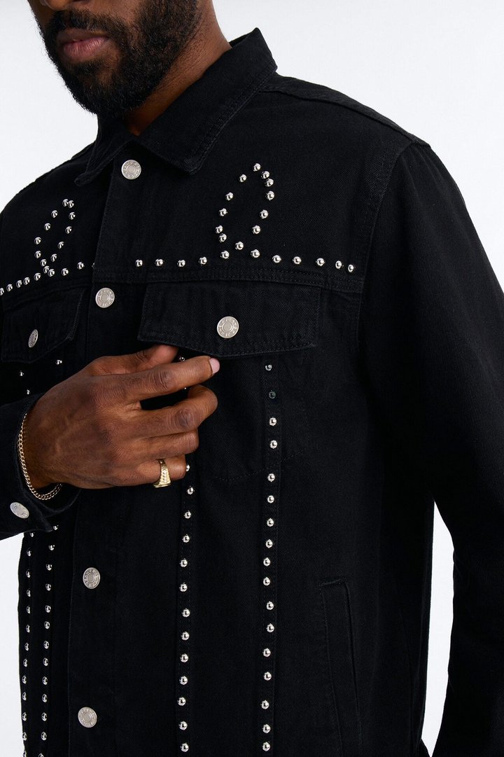 Iron Outlaw Denim Trucker Jacket - Black