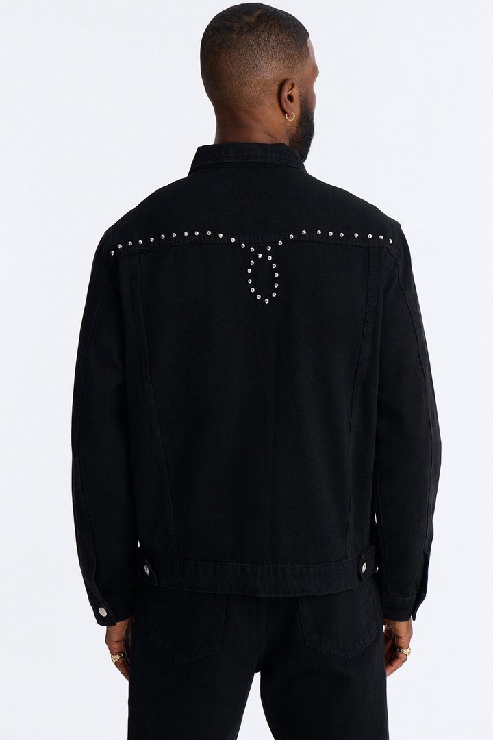 Iron Outlaw Denim Trucker Jacket - Black