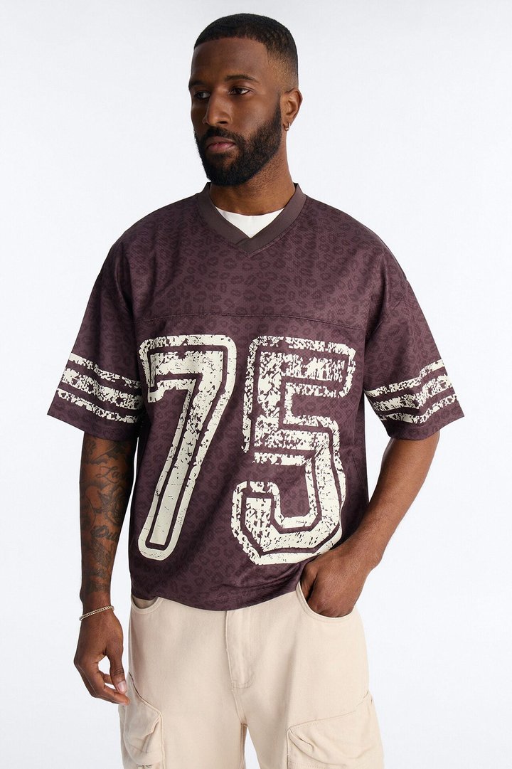 75 Short Sleeve Stripe Jersey - Brown