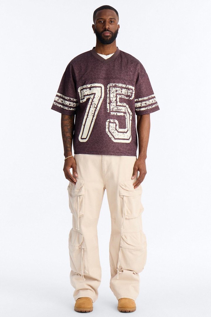 75 Short Sleeve Stripe Jersey - Brown