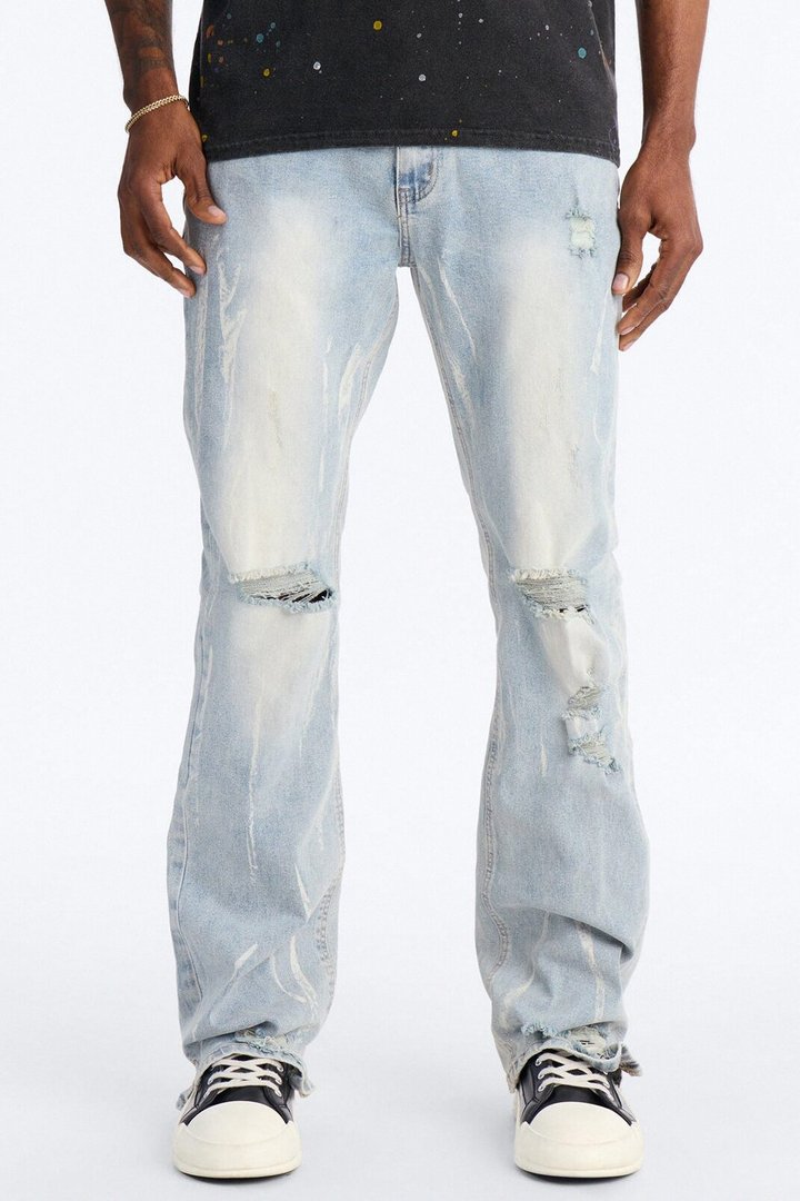 Everyday Street Stacked Skinny Flare Jean - Light Wash