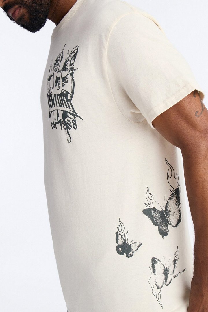 New York Saint Oversized Short Sleeve Tee - Natural