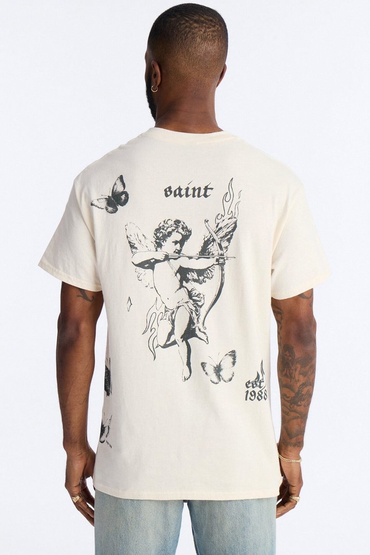 New York Saint Oversized Short Sleeve Tee - Natural
