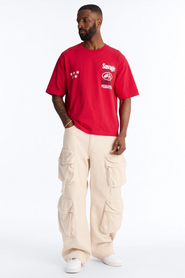 Savage Racing Insticts Boxy Short Sleeve Tee - Red