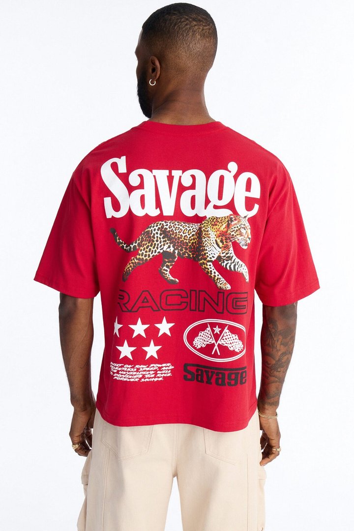 Savage Racing Insticts Boxy Short Sleeve Tee - Red