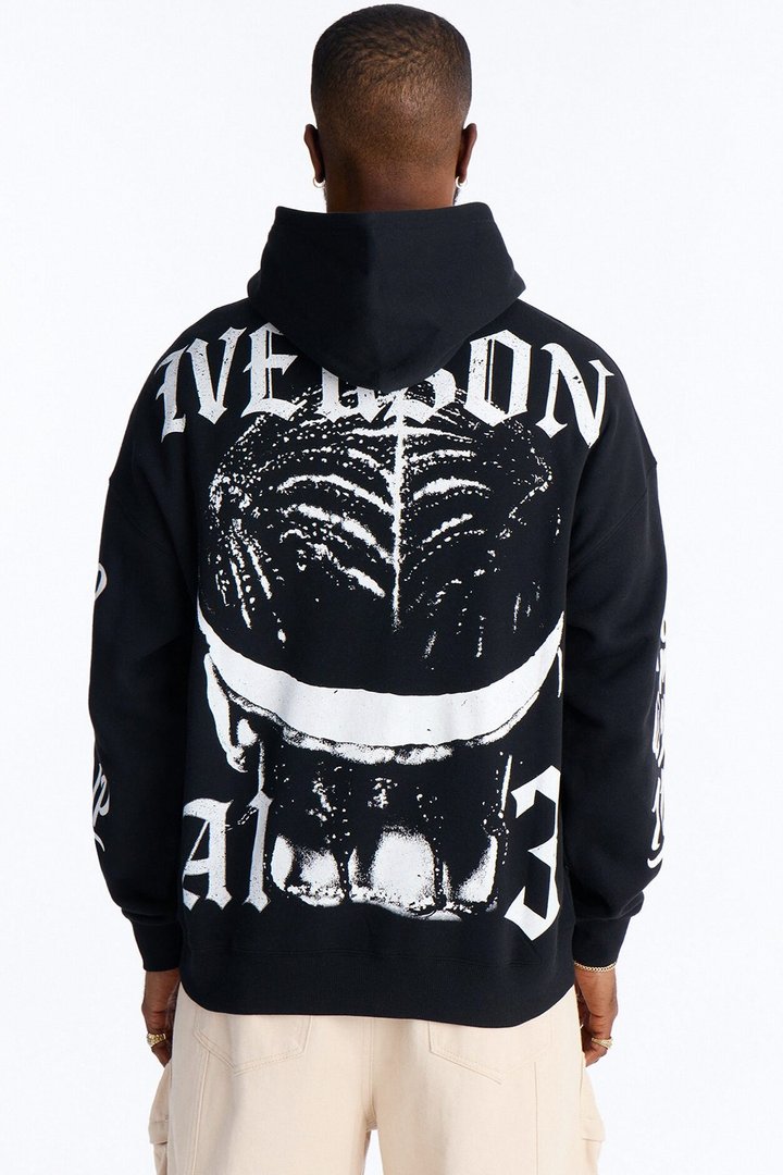 Allen Iverson MVP Embroidery Patch Oversized Hoodie - Black