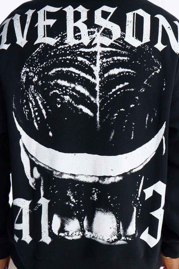 Allen Iverson MVP Embroidery Patch Oversized Hoodie - Black