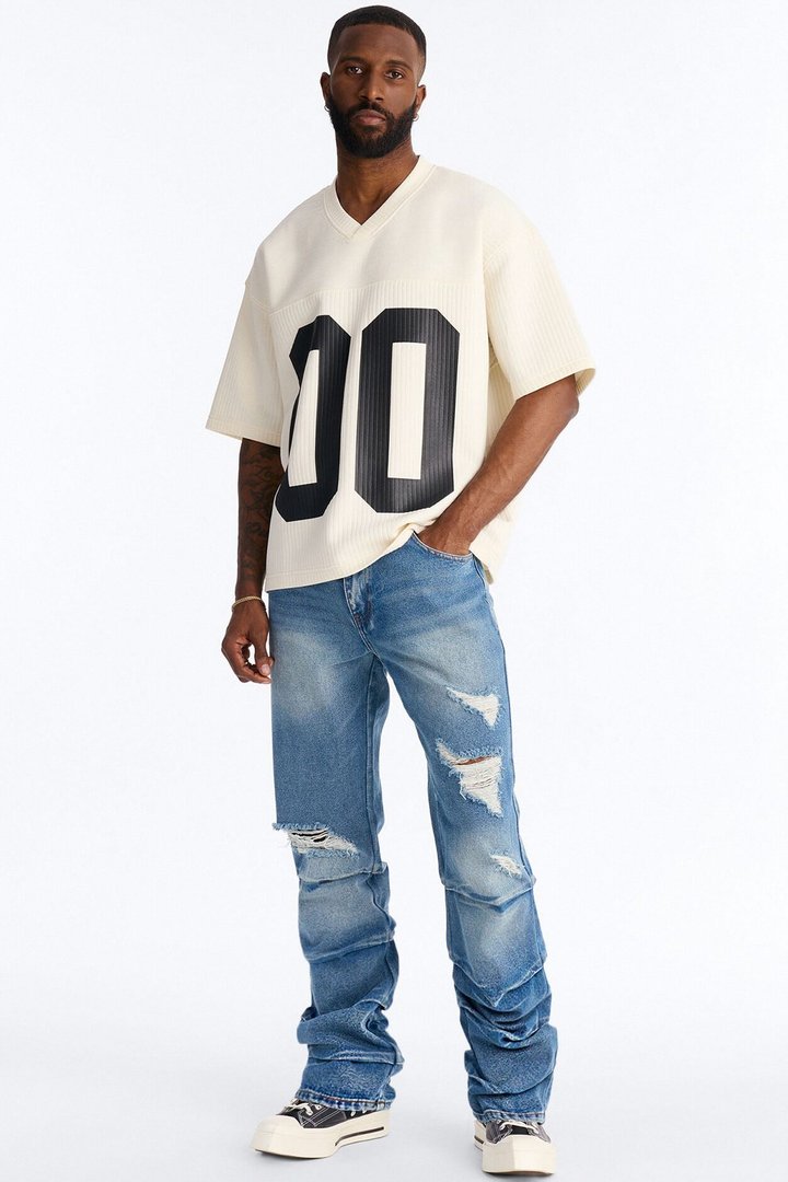 Straight Down The Street Ripped Jeans - Medium Blue Wash