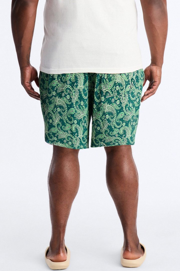 Paisley Elevated Printed Swim Trunk 7″ - Green