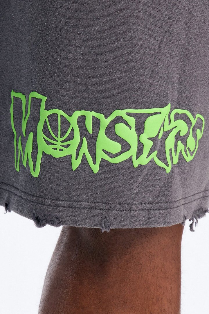 Space Jam Monstars Duo Puff Print Sweat Shorts - Charcoal