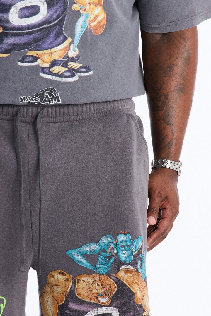 Space Jam Monstars Duo Puff Print Sweat Shorts - Charcoal