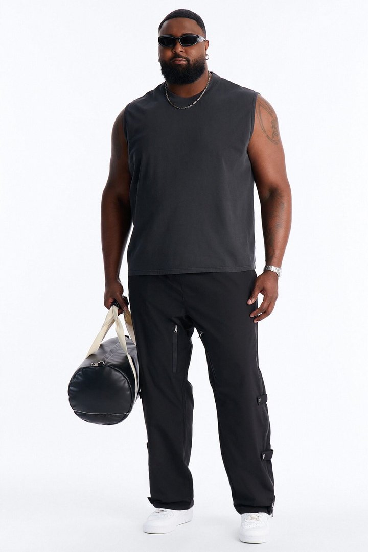 Cropped Muscle Tee - Black Wash