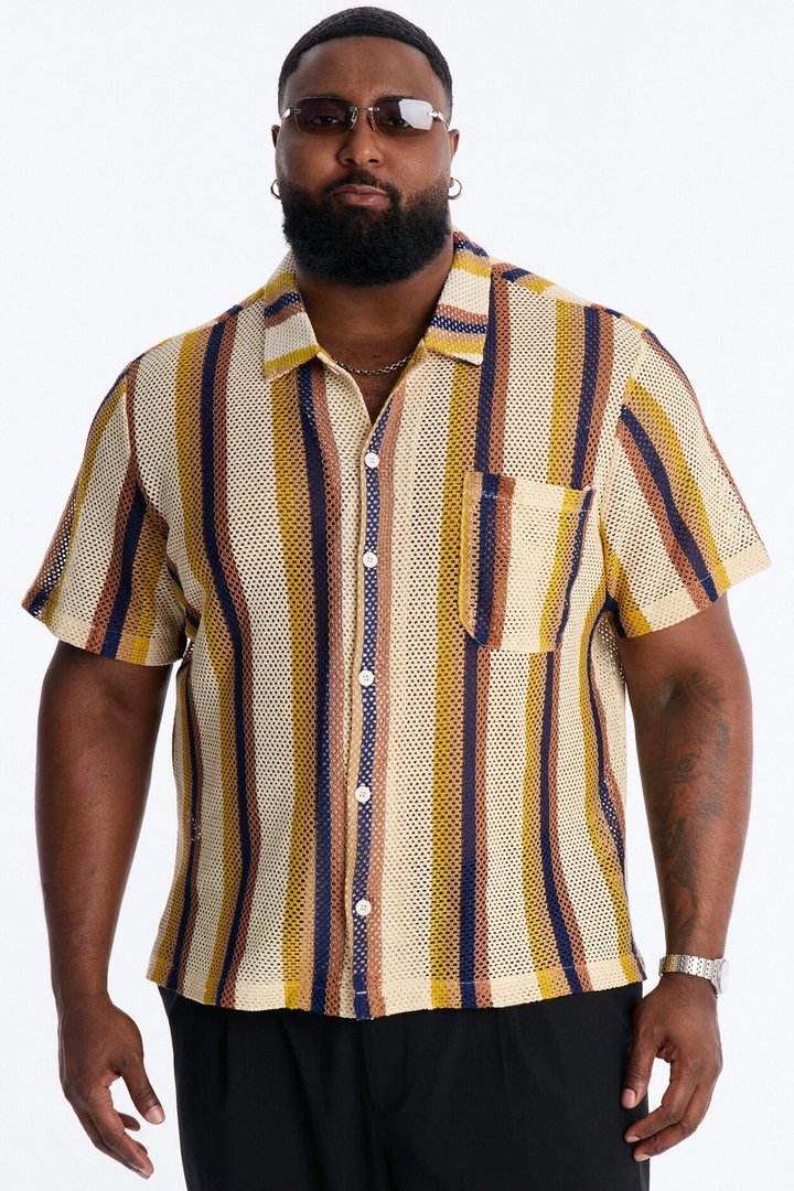 CDMX Crochet Button Up Shirt - Cream
