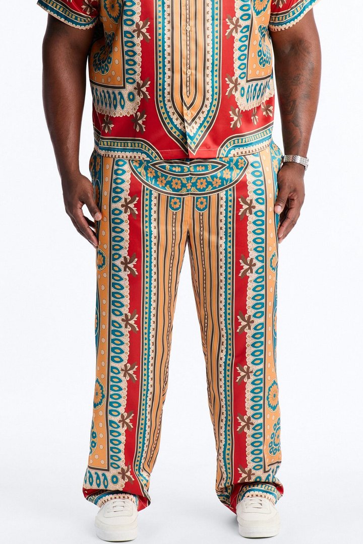 Monaco Straight Pants - Burgundy