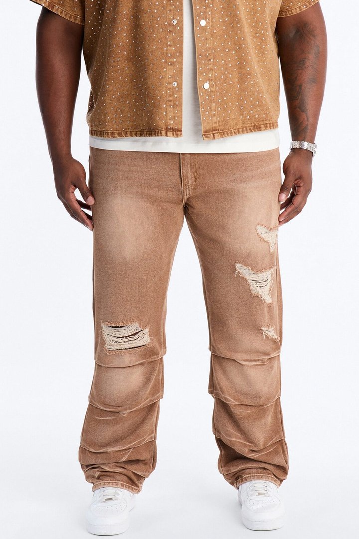 Straight Down The Street Ripped Jeans - Dark Brown